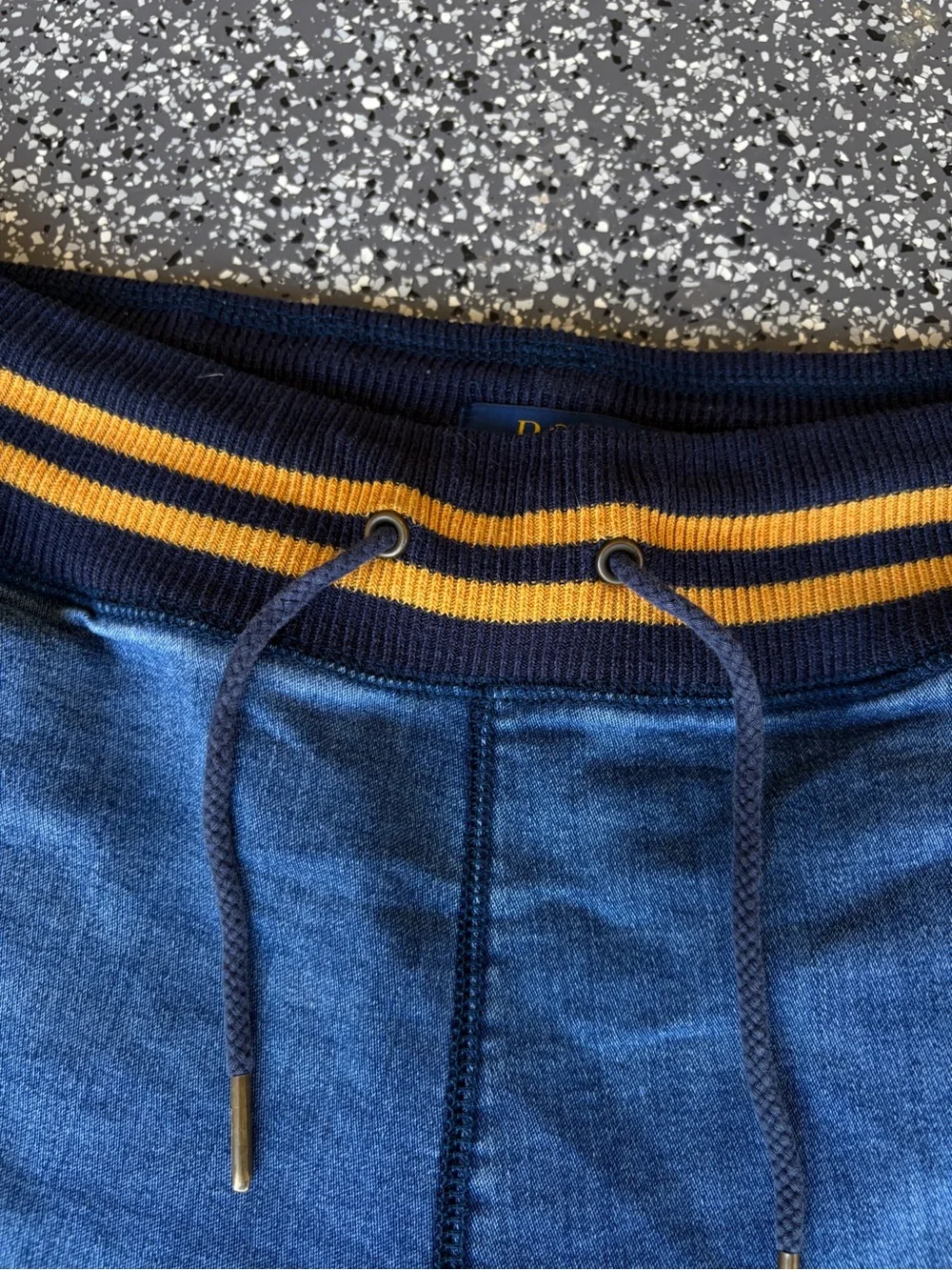 Blue Polo Ralph Lauren Jogger Sweatpants with Yellow Stripe Trim